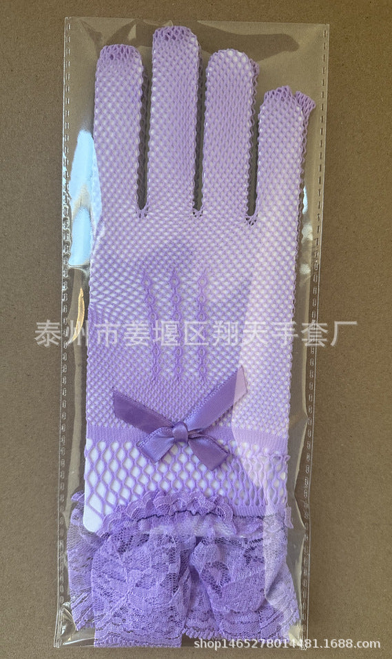 Wholesale Full-finger fishnet lace gloves